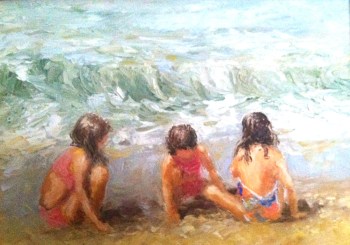 sisters on the beach